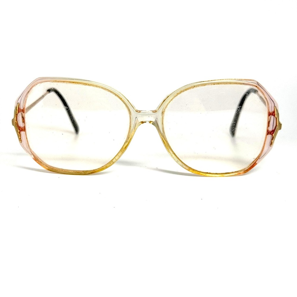 Marcolin Marchon Penny Vintage Oversized Butterfly Glasses Peach Clear Gold 140